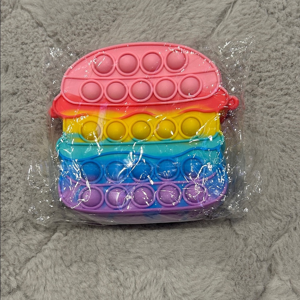NWT- Rainbow Pop It Fidget Purse with shoulder strap